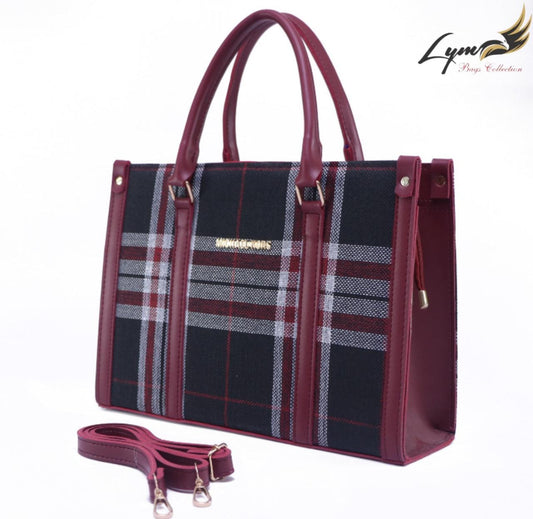 Check Box Bag (Mehroon)