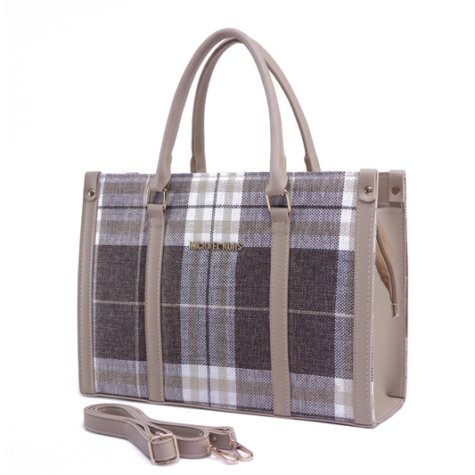 Chek Box Bag ( Cream )