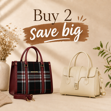 Duo Set — Check Box Maroon + Festa Beige