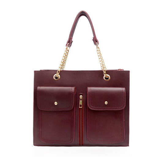 Double Pocket Bag Black Maroon