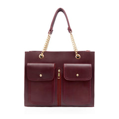 Double Pocket Bag Black Maroon