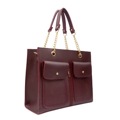 Double Pocket Bag Black Maroon